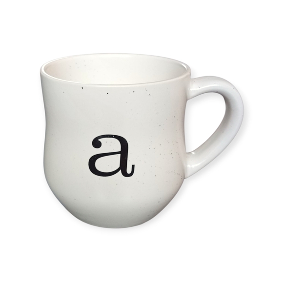 World Market Small Letter "a" Monogram Initial Mug Coffee Tea Cup Beige - Picture 1 of 7